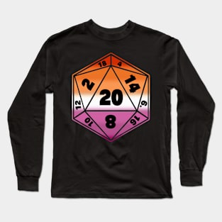 Lesbian Pride Flag DnD Dice Long Sleeve T-Shirt